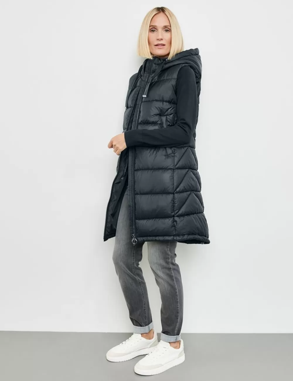 GERRY WEBER Dluga Puchowa Kamizelka Z Tasiemka W Tunelu Best Sale
